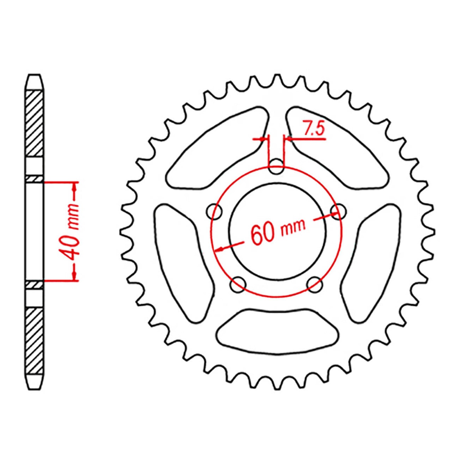 MTX KTM 50 Hornet Lightweight Steel Rear Sprocket #415 (11H-KM3)